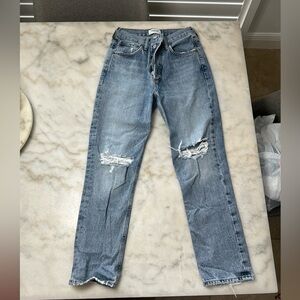Agolde Light Wash High Rise Straight Leg Jean